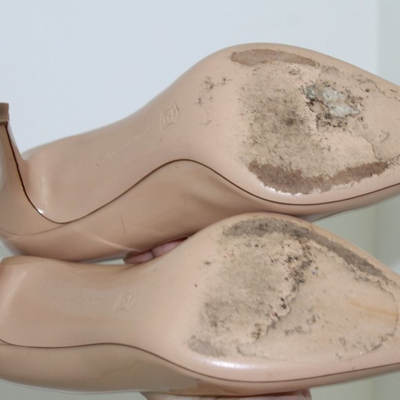 Gianvito Rossi Patent Leather Cream Nude Tan Stiletto Pumps Heels Size 37 - Picture 9 of 9